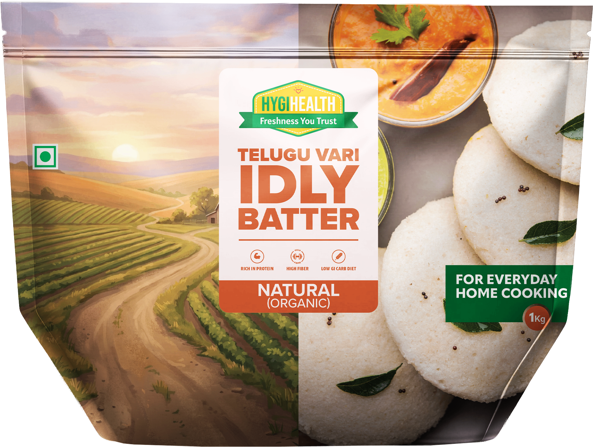 HygiHealth Telugu Vari Idly Batter — 1 kg natural organic pack